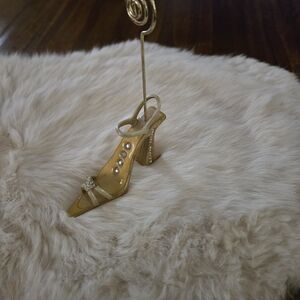 Elegant Gold Women's Heels with Crystal Accents